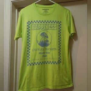 Chemistry Vibrant Green Tee with Blue Design